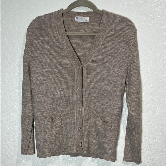 Women's Beige Cardigan Sweater - Picture 1 of 5